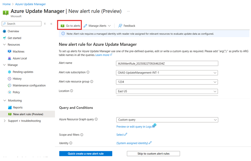 顯示如何檢視警示的螢幕擷取畫面。