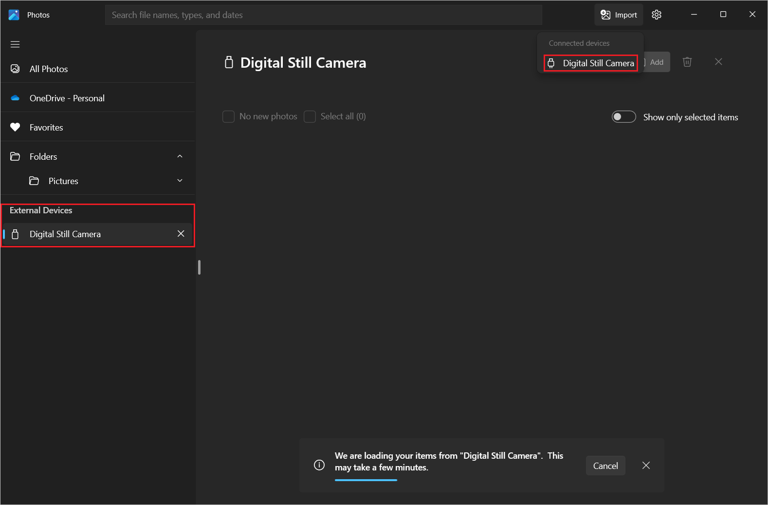 顯示遠端會話中可用印表機和掃描器的螢幕快照。