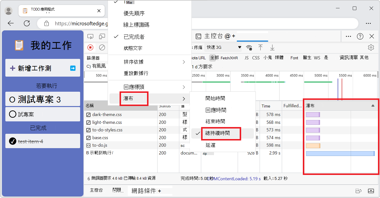 依總長度排序瀑布