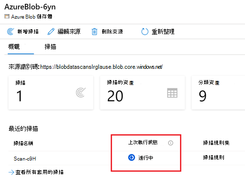 一張原始資料頁面的截圖，掃描顯示進度中狀態。