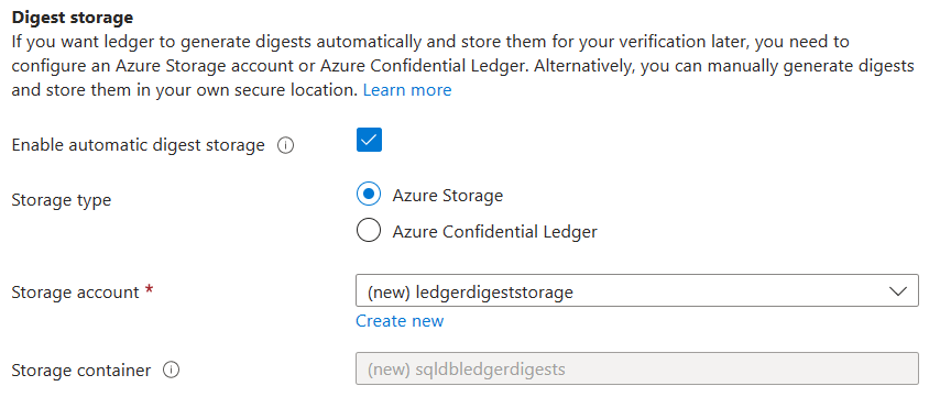 此螢幕擷取畫面顯示啟用摘要儲存體的選項。