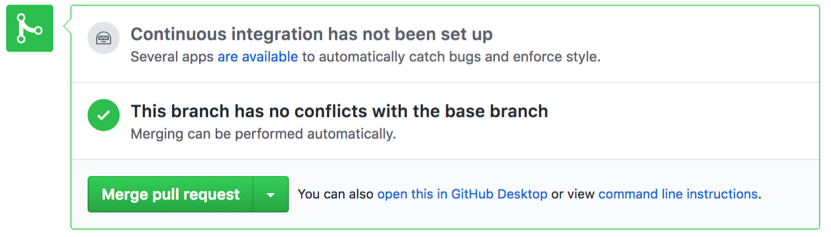 顯示從 GitHub PR 安裝 CI GitHub 應用程式通知的影像
