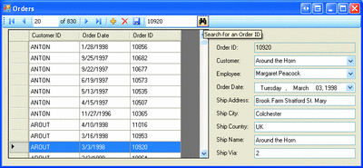 Figure 1 Viewing Northwind Orders in a DataGridView
