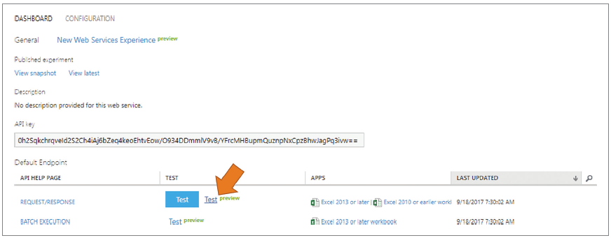 Azure Machine Learning Studio 中的 web 服務儀表板