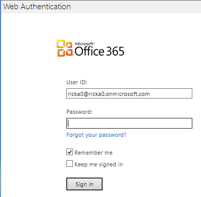 顯示 Microsoft Office 3 6 5 Web 驗證登入頁面的螢幕擷取畫面。
