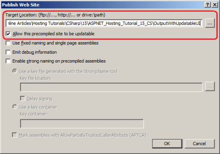 醒目提示 p dot NET 編譯工具如何預先編譯網站的螢幕擷取畫面。