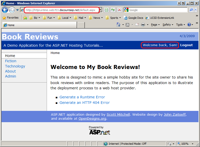 登入畫面的螢幕快照，其中已建立的新用戶能夠登入生產網站。