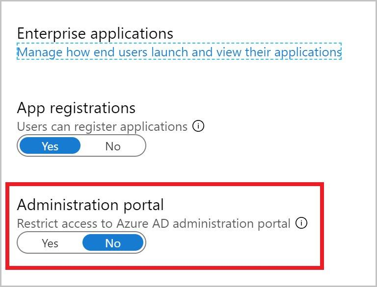 Administration portal restricted access
