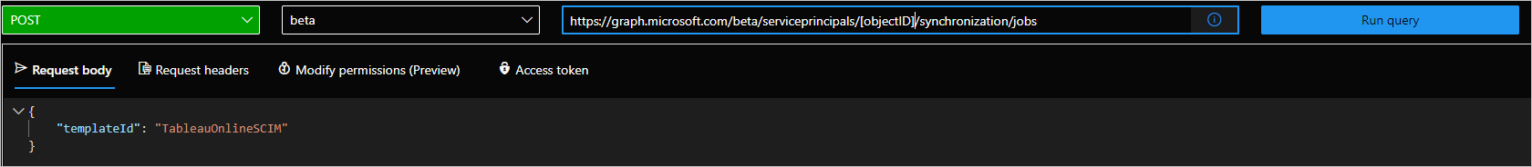 Microsoft Graph 要求的螢幕快照。
