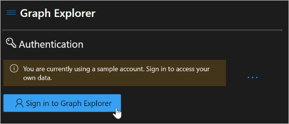 Microsoft Graph 總管登入頁面的螢幕快照。