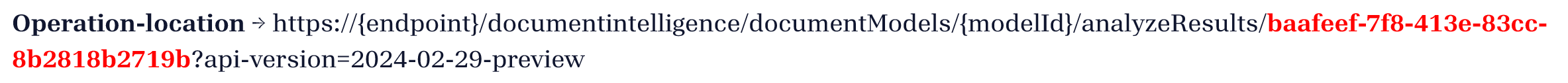 顯示 POST 回應的螢幕快照，其中已醒目提示作業位置。