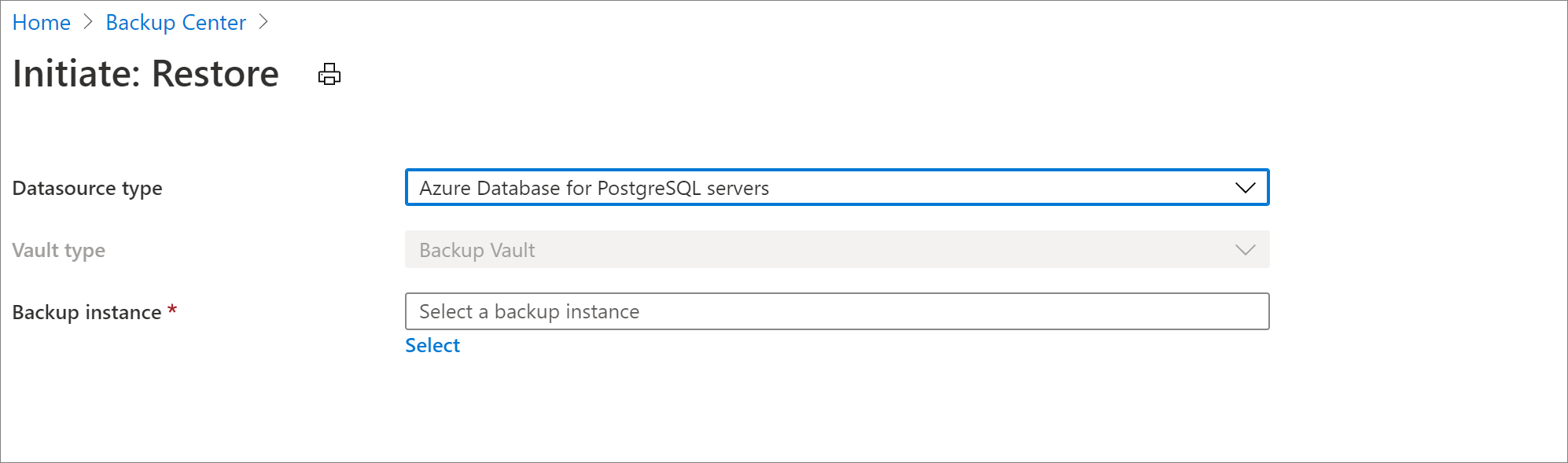 選取資料來源以進行 Azure Database for PostgreSQL Server 還原