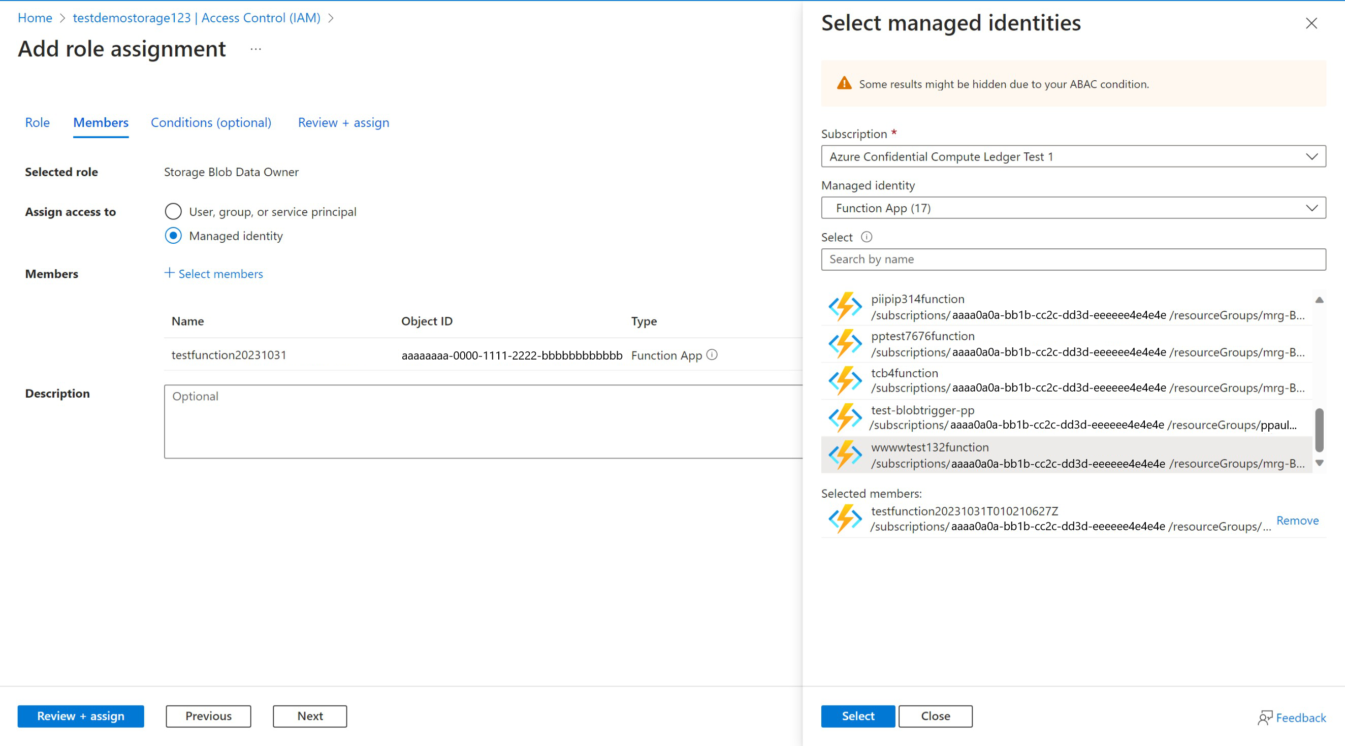 網頁瀏覽器中 Azure 入口網站的螢幕擷取畫面，其中顯示如何設定受控應用程式的受控識別。