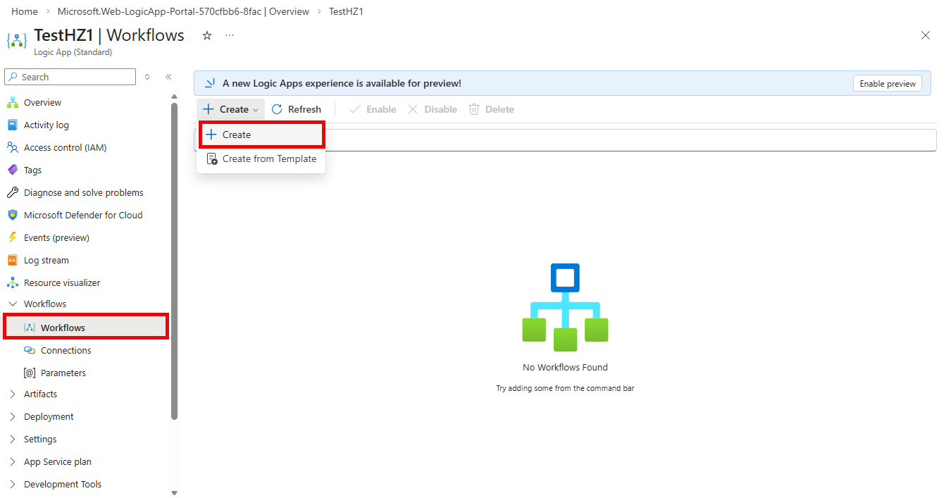 [工作流程] 頁面的螢幕快照，其中顯示 [新增工作流程] 按鈕。