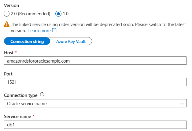 1.0 版鏈接服務的螢幕快照。
