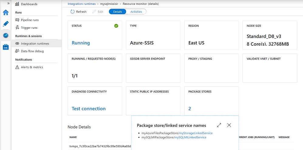 監視 Azure-SSIS IR - 套件磚