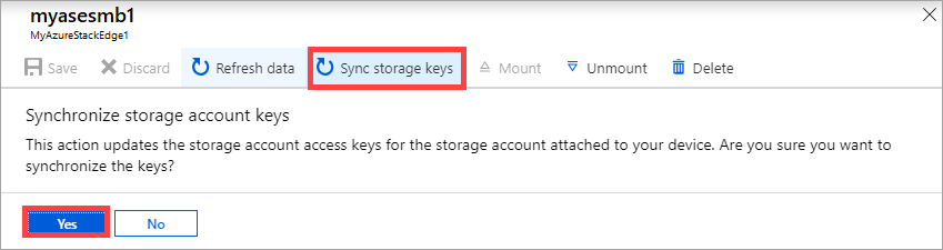 Select Sync storage key
