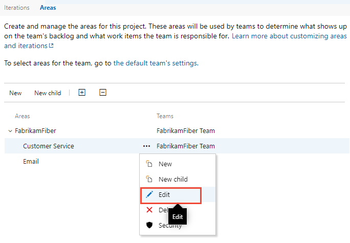 顯示[區域路徑]節點的內容功能表螢幕截圖，請選擇 [編輯] 選項。