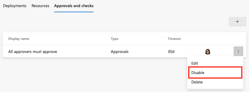 Screenshot of disable a check option.