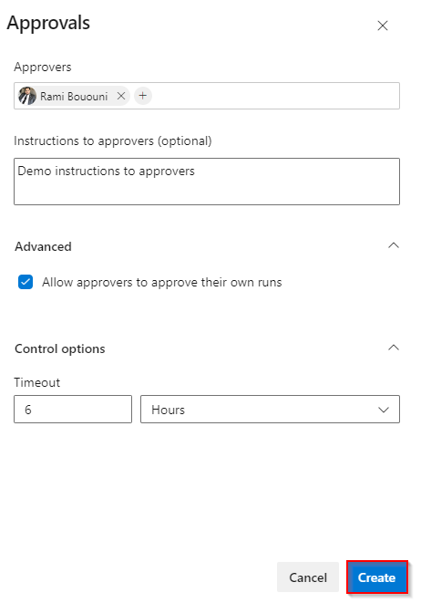 A screenshot showing how to create a new approval.