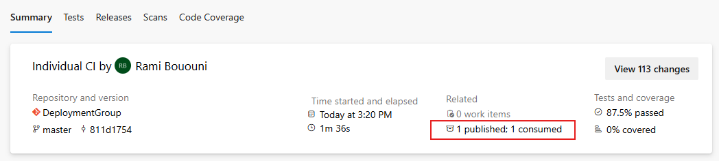 顯示產生的管線成品的螢幕擷取畫面。