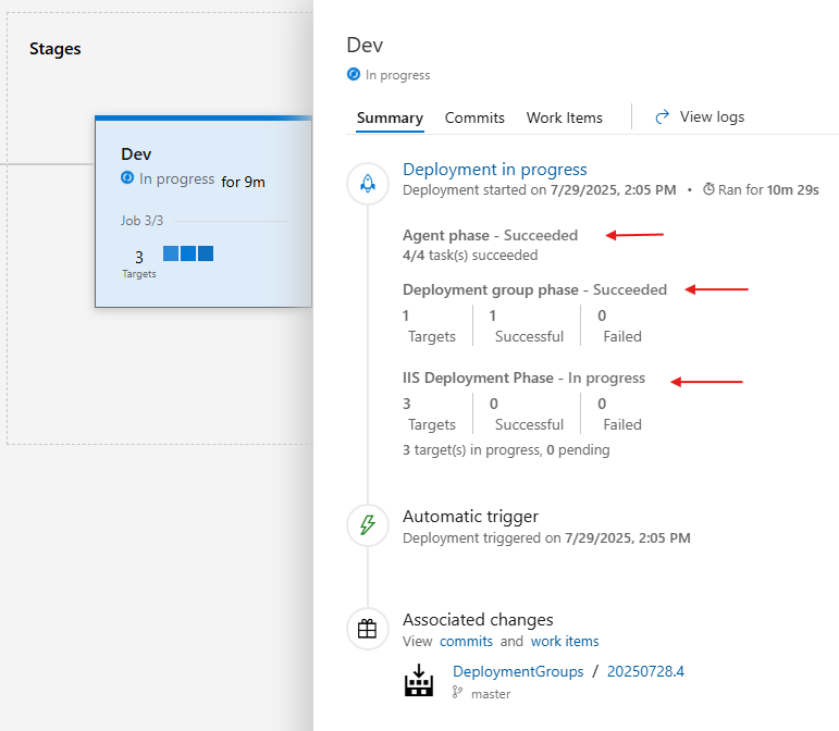 顯示發行摘要的螢幕擷取畫面。