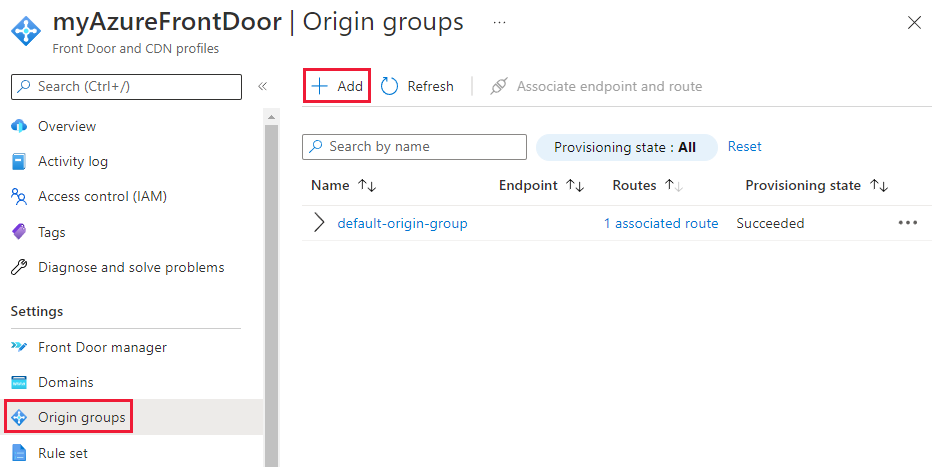 Screenshot of origin groups landing page.