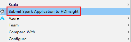 在 Azure Explorer 中提交 HDInsight Spark 叢集