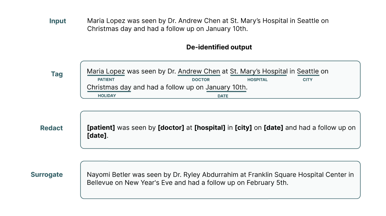 標記 Redact (遮蔽) 和 Surrogation (替代) 作業。