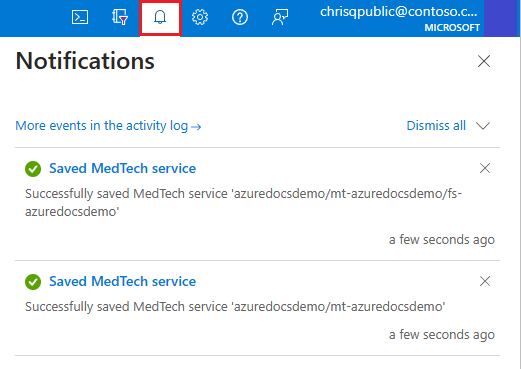 Screenshot of the Mapping debugger and a successful the save of the device and FHIR destination mappings.