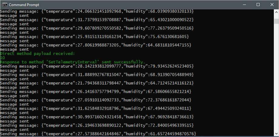 Output when there is a change in the simulated client