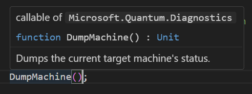 當您將 『H』 作業暫留在 Visual Studio Code 中時所顯示詳細資料的螢幕快照。