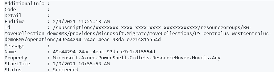 Screenshot of the output text after initiating prepare of all resources.
