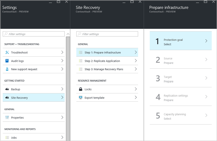 Screenshot that shows where to select the protection goal.