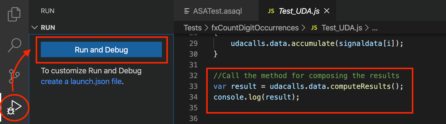 串流分析運行和調試 UDA