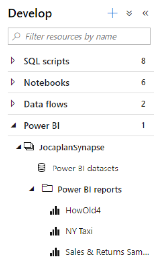 展開 Power BI 和工作區。