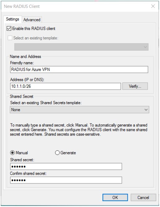 RADIUS 用戶端設定的相關影像