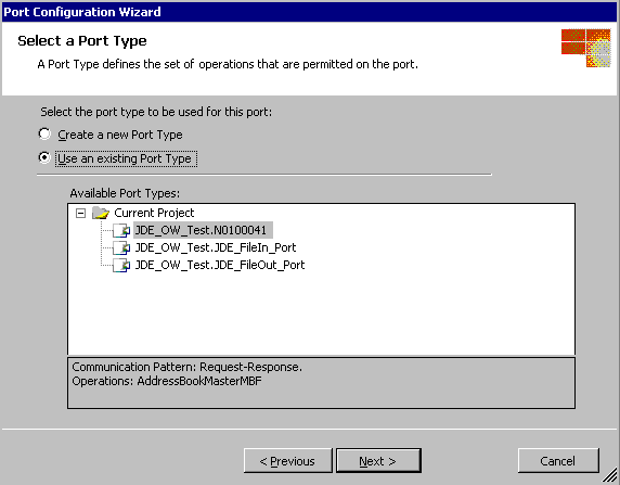 顯示選取埠類型位置的影像。
