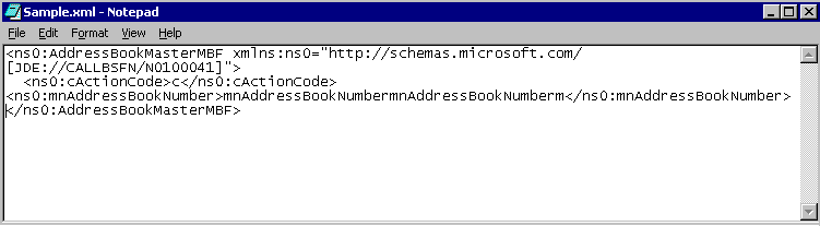 顯示編輯 Sample.xml 檔案位置的影像。