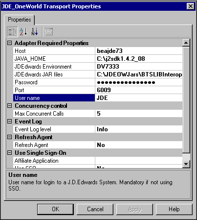 顯示輸入 JD Edwards 用戶名稱位置的影像。
