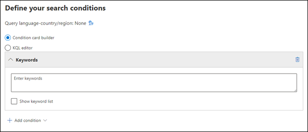 使用內容搜尋，定義您的搜尋條件。