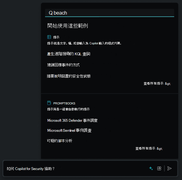 提示集清單的螢幕擷取畫面。