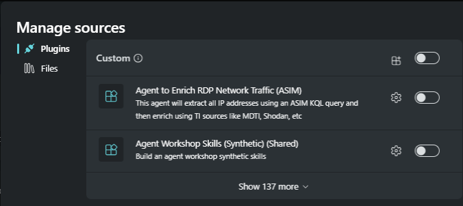 螢幕擷取 管理來源 自訂。