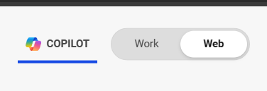 選擇適用於 Microsoft Copilot的 Web 模式。