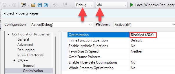 Visual Studio [屬性頁] 對話框的螢幕快照。