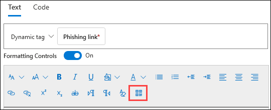 在新有效載荷建立嚮導的配置有效載荷頁面的格式控制項中插入 QR 碼操作。