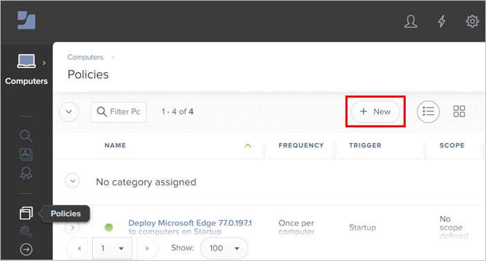 選取新增以建立新原則