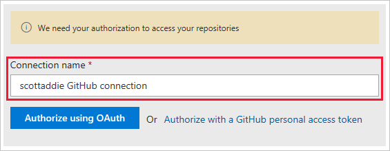 GitHub 連線名稱