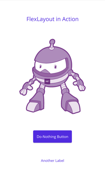 垂直導向的 .NET MAUI FlexLayout。