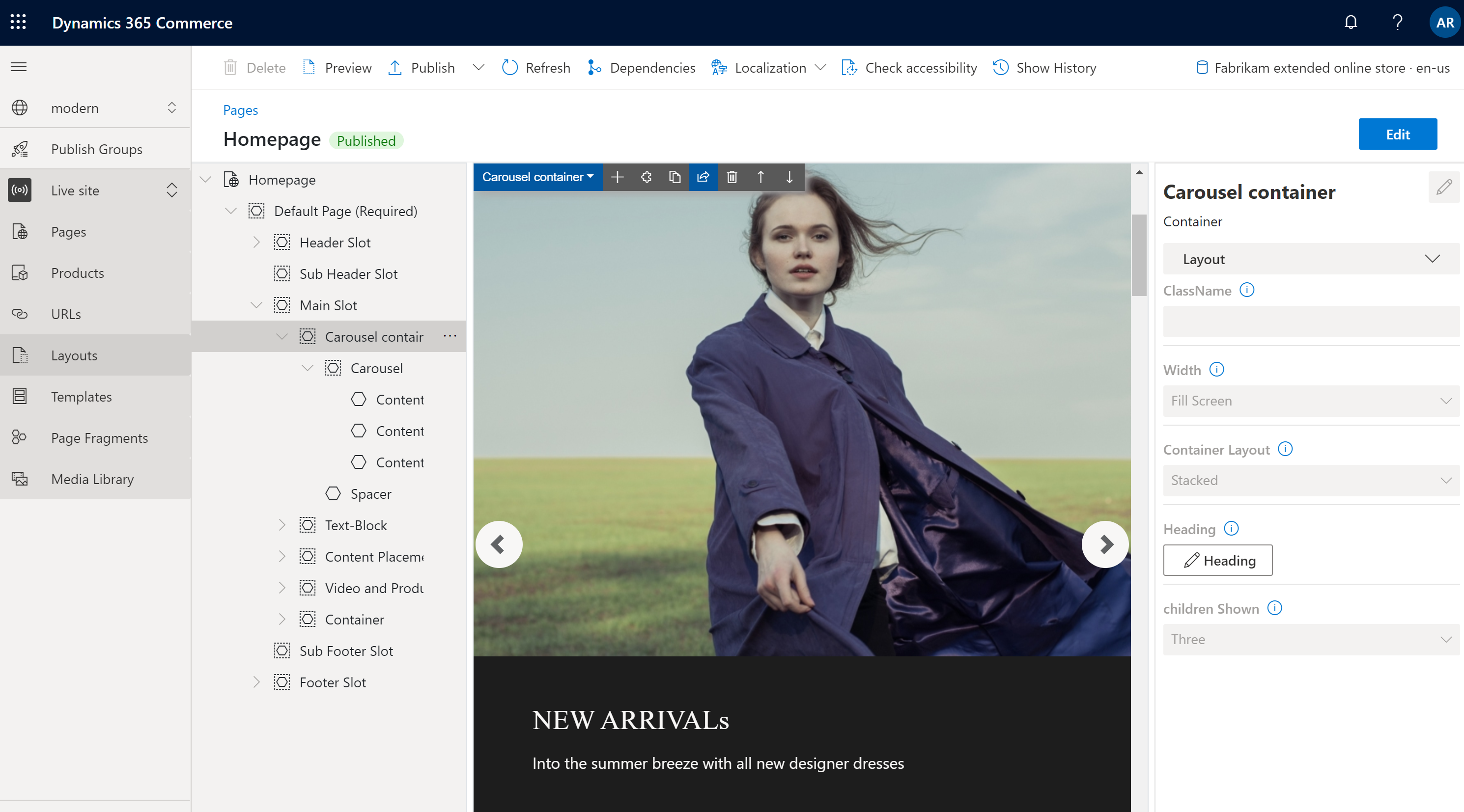 容器模組的截圖。